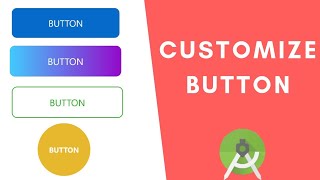 Custom Button Design  Android studio tutorial [upl. by Imuyam]