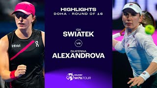 Iga Swiatek vs Ekaterina Alexandrova  2024 Doha Round of 16  WTA Match Highlights [upl. by Acceb]