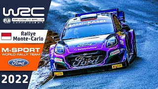 MSport Ford WRC Rally Highlights  WRC Rallye MonteCarlo 2022 with the Ford Puma Rally1 Rally Car [upl. by Osman]