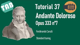 Easy Classical Guitar Tutorials by Axelle  37  Andante Doloroso Carulli  free TABS [upl. by Atiluj]