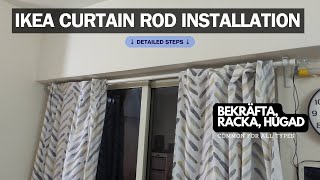 Ikea Curtain Rods Installation  Detailed Instructions [upl. by Aihseyk]