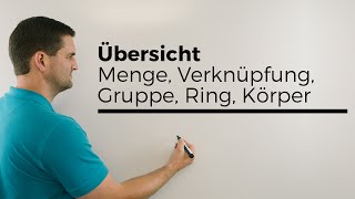 Übersicht Menge Verknüpfung Gruppe Ring Körper algebraische Strukturen  Mathe by Daniel Jung [upl. by Sateia]