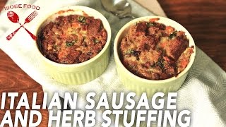 Italian Sausage and Herb Stuffing  Isobe Food [upl. by Akialam340]