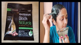 Garnier Black Naturals Hair Color  क्या ये सफेद बालों ‌ को नेचुरल काला करता‌ है Review and Demo [upl. by Dimond520]