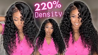 The THICKEST deep wave wig 220 Density perfect curls for spring detailed install ft Hermosa hair [upl. by Patrice]