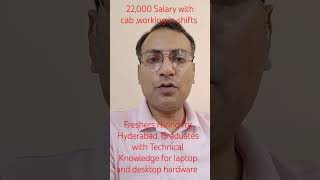 Hiring Freshers Graduates for Hyderabad for technical Support Executive laptop and desktop support [upl. by Nitsirhc495]