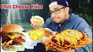 ⚠️ Cheesy Chili Cheese Fries MUKBANG  Cheeseburger  French Fries  Burger  cheese STORYTIME [upl. by Christoph]