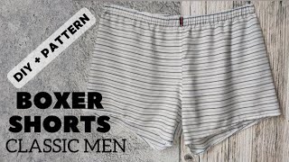 Classic Men Boxer Shorts l Mens Underwear Sewing DIY and PDF Pattern [upl. by Hulbert935]