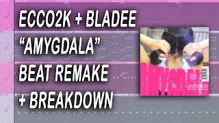 ecco2k amp bladee  quotamygdalaquot instrumental remake  breakdown fl studio [upl. by Ern482]