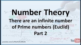 Number Theory Proof of the Infinitude of the Primes Euclid  Part 2 [upl. by Teddman]