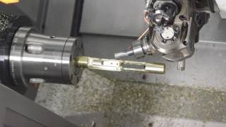 Eurotech B446SY2 CNC Lathe AR 15 carrier in One Operation [upl. by Falito]