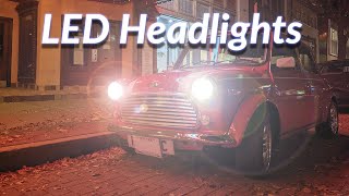 LED Headlights on the Classic Mini Cooper [upl. by Alvera]