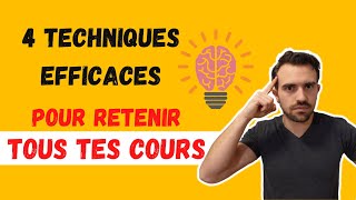 Comment MÉMORISER tous tes cours FACILEMENT grâce à 4 techniques efficaces [upl. by Ynahpets]