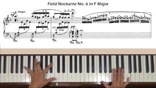 John Field Nocturne No 6 in F Major Piano Tutorial [upl. by Dosh236]