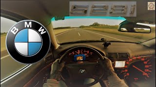 BMW 5 Series 528i E39  TOP SPEED 235 KM on Sport mode 4 speed gearbox only on German Autobahn [upl. by Adile]