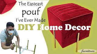 The Easiest DIY Pouf Tutorial for Home Decor Simplest Pouf Ever [upl. by Vivia]