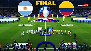 ARGENTINA vs COLOMBIA  FINAL Copa America 2024  Full Match All Goals  Realistic PES Gameplay [upl. by Sulakcin]