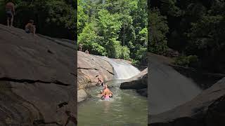 Sliding Down Turtleback Falls in North Carolina [upl. by Massingill]