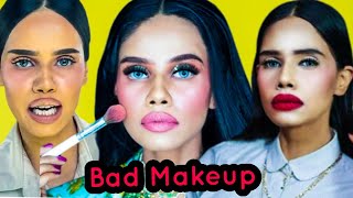 BHUMIKA BAHLS BAD MAKEUP OVER LINED LIPS amp WEIRD EYEBROWS  WHY MAKEUP ARTIST DO CAKEY MAKEUP [upl. by Yrocaj]