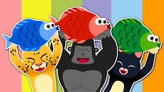 ES PT Sub Animals Fishing Game  Colorful fish  Learn Colors with Animal  Play amp Learn★TidiKids [upl. by Krilov668]