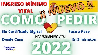 🚀👉Como PEDIR el NUEVO Ingreso Mínimo Vital 👍Solicitar la Nueva Renta Minima Ayuda 2022 Peticion [upl. by Ingles]