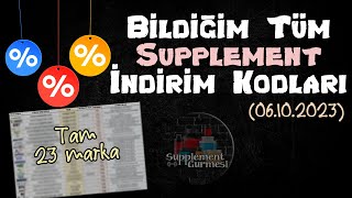 Bildiğim Tüm Supplement İndirim Kodları 06102023 [upl. by Orsino239]