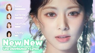 TWICE  New New Line Distribution  Lyrics Karaoke PATREON REQUESTED [upl. by Syverson]