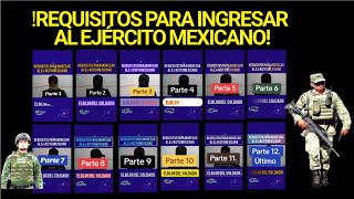 REQUISITOS PARA INGRESAR AL EJERCITO MEXICANO elblogdelsoldado ejercitomexicano ejercito soldado [upl. by Nylrats327]