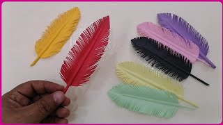 Cómo hacer Plumas de papel  manualidades [upl. by Nahtonoj]