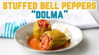 AUTHENTIC TURKISH COOKING TECHNIQUE “DOLMA” 🤩  Stuffed Bell Peppers Recipe 🫑🍽 [upl. by Analra]