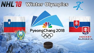 Winter Olympics 2018  Slovenia vs Slovakia  Quarterfinal  NHL 18 [upl. by Mairem518]