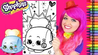 Coloring Shopkins Toasty Pop GIANT Coloring Page Crayola Crayons  KiMMi THE CLOWN [upl. by Coray35]