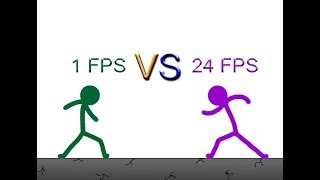 1 FPS VS 24 FPS Stickman Fight [upl. by Farlie]