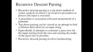 Recursive descent parser using C [upl. by Fraze]