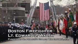 Thousands Attend Boston Firefighter Lt Edward Walsh Funeral [upl. by Popper]