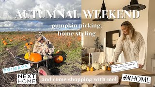 AUTUMNAL WEEKEND VLOG  pumpkin picking and come shop with me  styling my home for Autumn [upl. by Auhs155]