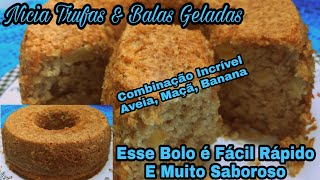 Bolo simples Caseiro de Aveia Banana🍌 e Maçã🍎 [upl. by Fritzsche907]