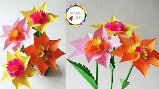 Jak zrobić śliczne kwiaty z kolorowego papieru  DIY How to make paper flowers [upl. by Horwitz846]