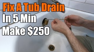 How To Fix Your Tub Stopper In 5 Minutes 250 Repair  THE HANDYMAN [upl. by Noside]