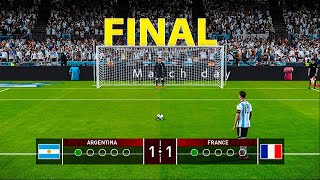 Argentina Vs France  FINAL  Penalty Shootout FIFA World Cup 2022  Messi vs Mbappe  PES Gameplay [upl. by Veats]