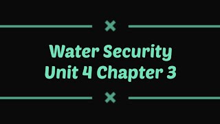 Water Security Unit 4 Chapter 3  Workbook Answers education water [upl. by Robson]