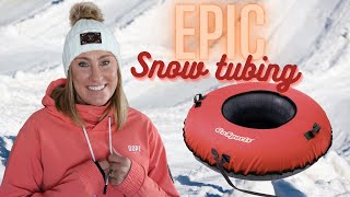 EPIC snow tubing reaching top speeds of 32 MPH Cannonsburg Ski fun outdoor winter family activity [upl. by Einattirb]