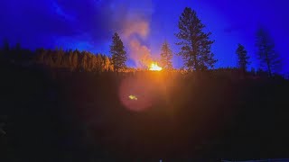 Wildland fire near Cataldo Mission most likely sparked by lightning after Tuesday thunderstorms [upl. by Harlin504]