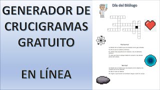 Generador de Crucigramas en línea sin descargas [upl. by Pembrook]