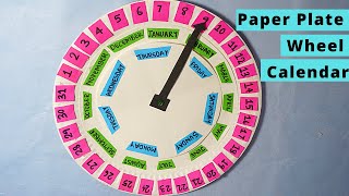 Paper plate wheel calendar  Calendar tlm  Calendar working model project  paper plate calendar [upl. by Laleb]