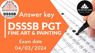 DSSSB pgt fine art answer key 2024  dsssb answer key 2024  dsssb pgt fine art previous paper [upl. by Ahsikrats]