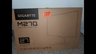 Unboxing The Gigabyte M27Q 27quot 170Hz 1440P KVM Gaming Monitor [upl. by Sldney710]