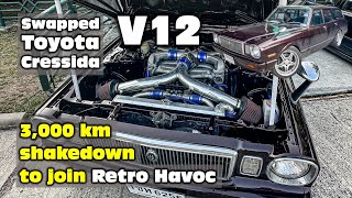 V12 swapped Toyota Cressida  ready for 3000 km round trip to join RETRO HAVOC [upl. by Waldon907]