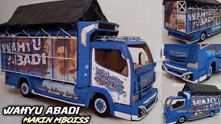 MEMBUAT MINIATUR TRUK WAHYU ABADI NEW BOKONG SEMOK BISA OLENG DARI KARDUS  HANDMADE [upl. by Brunelle]