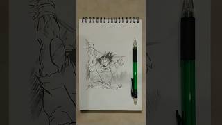 Drawing Goku with Spirit bomb 💣 [upl. by Anehsat660]